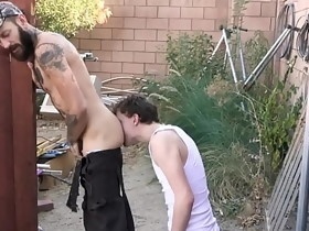 Twink Step Son Caught By Step Dad Smoking Gets Punish Fucked Outdoors In Trailer Park
